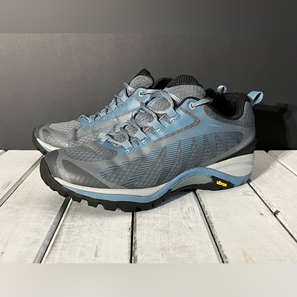 Merrell Shoes - Merrell Siren Edge 3 Gray & Blue Waterproof Hiking Shoes, Women’s 8